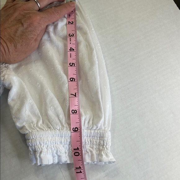 FREE PEOPLE CECELIA SMOCKED EMBROIDERED FLORAL CROPPED TOP SZ M - Picture 16 of 16